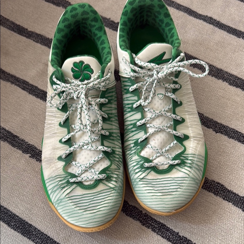 Serious Players Only Green and White Basketball Shoes